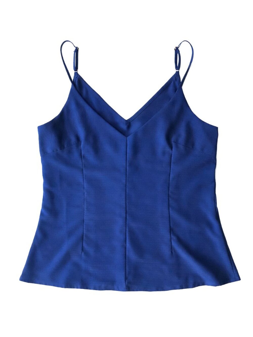 Apricot Blue Satin Button Cami Top Blouse Sleeveless • US 4 / UK 8 • NWT - Picture 3 of 13